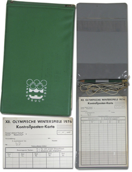 Original Mappe der Olympischen Winterspiele 1976, Kontrollposten-Karte OS76