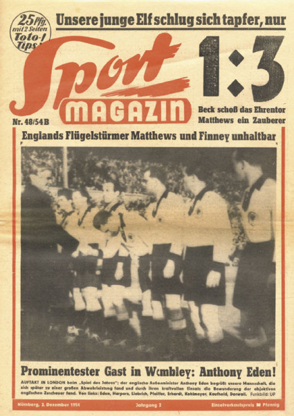 Sport Magazin 1954B:Nr.48 vom 2.12.1954: LS: England-D (3:1) 3S.
