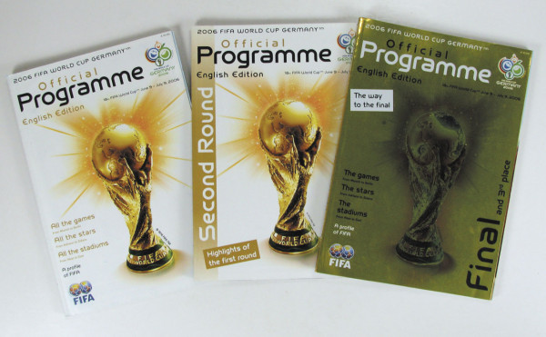 3 Programmhefte von der Fußball - Weltmeisterschaft 2006 1) Final and 3rd place. 2) Secound Round. 3