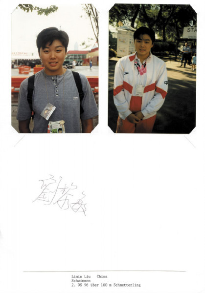 Liu Limin: Olympic Games 1996 Autograph swimming China
