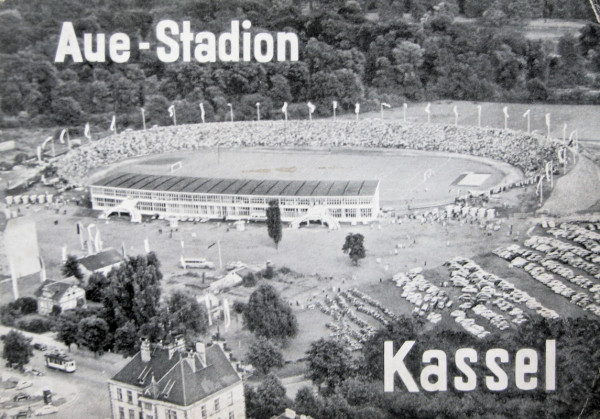 Aue-Stadion Kassel - Einweihung des Aue-Stadions am 23. August 1953.