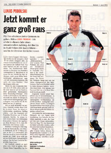 Lukas Podolski. Lifesize poster from Kicker
