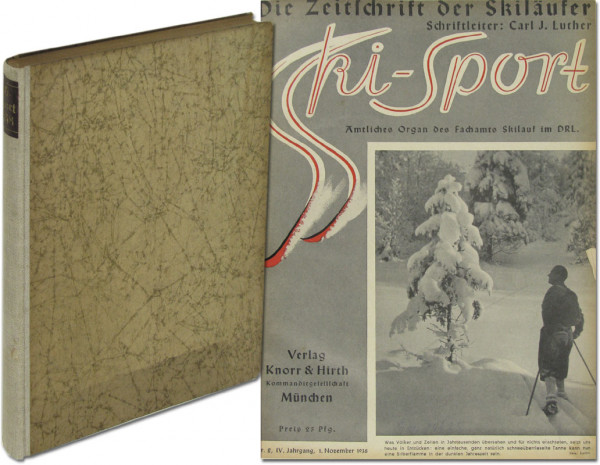 Die Zeitschrift der Skiläufer. Amtliches Organ des Fachamts Skilauf im NSRL (bis Ende 1938: DRL). Jahrgang 4 (unkomplett; f.: Nr.1). Hefte 2 (1.11.1938) bis 24 (6.09.1939), gebunden.