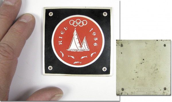 Olympic Games 1936. Car plaque Kiel Sailing compe