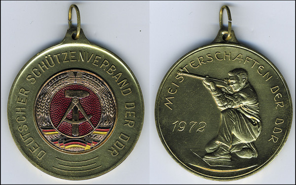Shooting Championships GDR 1972. Winner medal