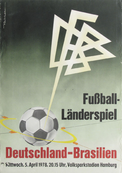 Vierfarbiges Werbeplakat für das Freundschaftsspie, Plakat DFB LS1978