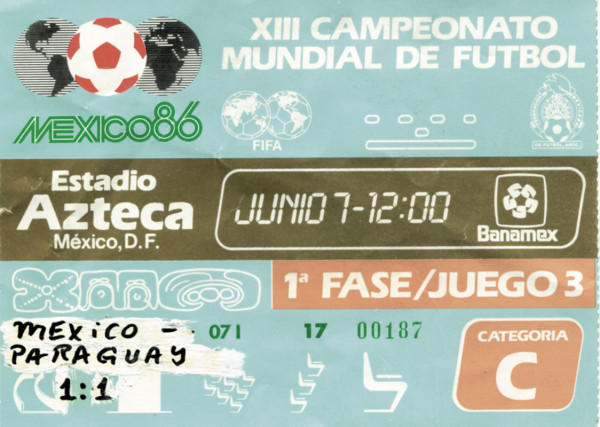 Ticket: World Cup 1986 Mexico v Paraguay