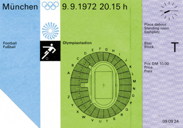 Olympia 1972 Fußball Endspiel, Eintrittskarte OSS1972