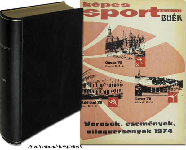 Képes Sport 1974, complete (Nr.1-53), bound in 2 vol.