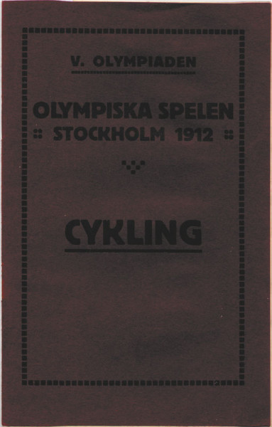 Olympic Games 1912. Programme Cycling