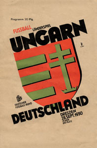 Fußball Länderspiel Ungarn-Deutschland, Dresden 28. Sept. 1930 - REPRINT -.