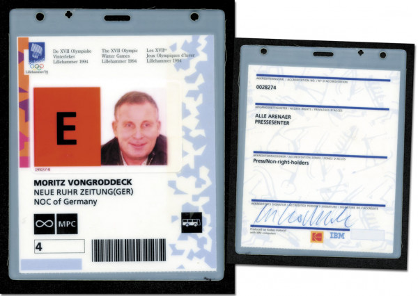 Groddeck, Moritz von: Akkreditierungskarte mit Originalsignatur