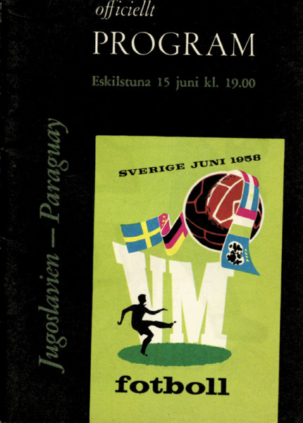 Programme: World Cup 1958. Yugoslavia - Paraguay