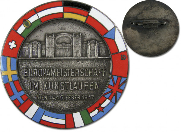 Figureskating European Championships 1957 badge