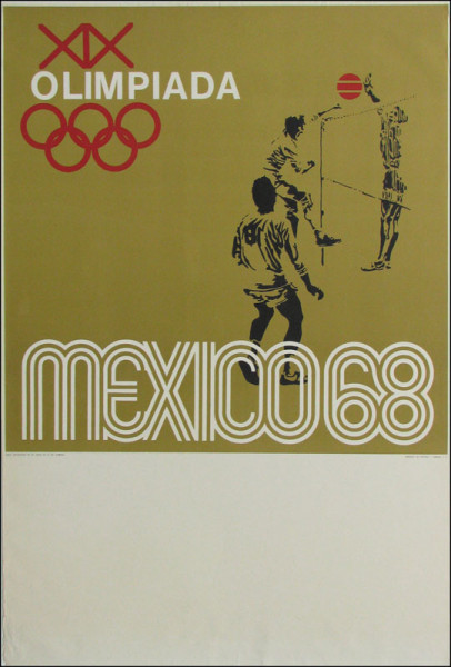 XIX Olimpiada Mexico 68. Motiv: Volleyball. 90x61 , Plakat OSS1968