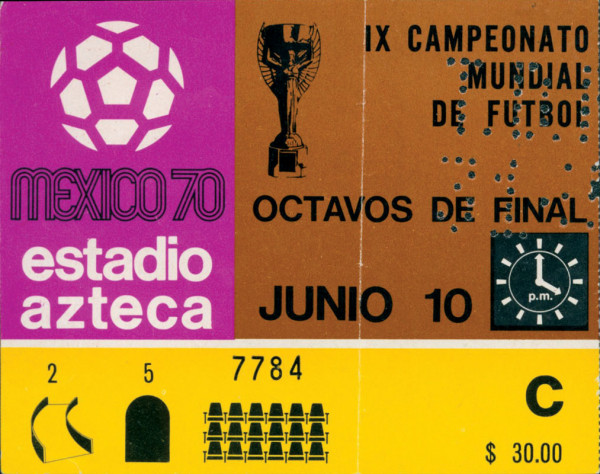 UDSSR - El Salvador (10.6.) Ticket WM 1970, Eintrittskarte WM1970