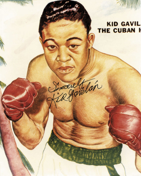 Gavilan, Kid: (1926-2003) Farbreprofoto mit original Signatur vo