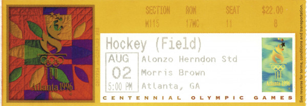 Olympic Games Atlanta 1996. Ticket Hockey Final