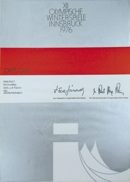 Teilnehmerdiplom Innsbruck 1976, Olympiadiplom OSW1976