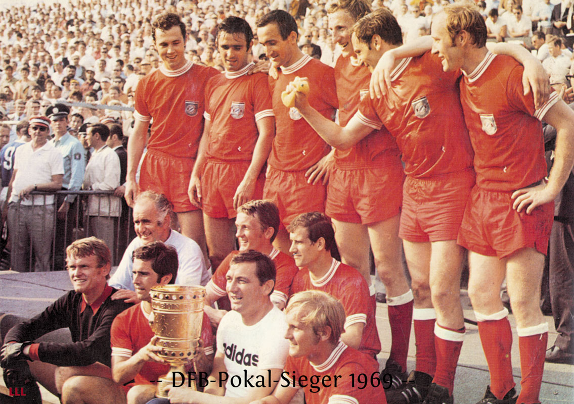 Bayern München Mannschaftskarte DFB Pokalsieger 1969 