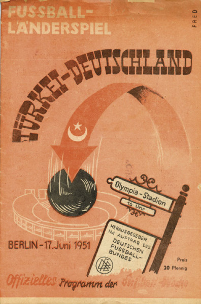Football Programme 1951 Germany v Turkey