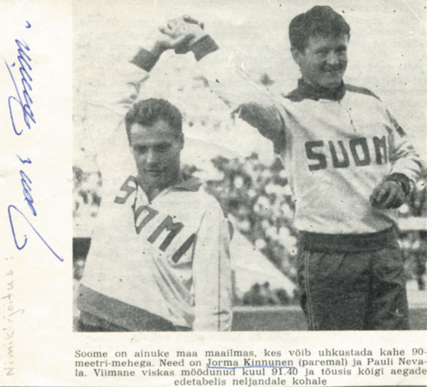 Kinnunen, Jorma: Olympic Games 1968 Autograph Atletics Finland