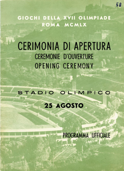 Tages-Programm Olympische Spiele Rom 1960. Giochi della XVII Olimpiade Roma MCMLX. Programma Ufficia