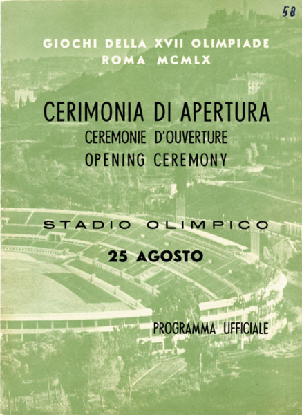 Olympic Games 1960 Rome Programm Opening Ceremony