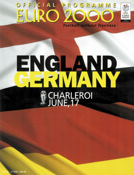 Official Programme EURO 2000: England - Germany. Charleroi June, 17.