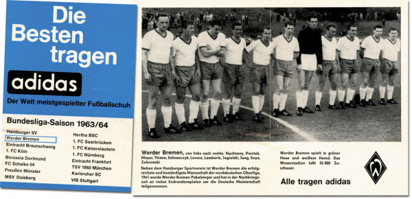 German Bundesliga 1963 Adidas Broshure Werder Br