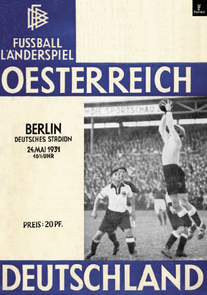 Deutschland - Österreich, offizielles Programm zum Länderspiel am 24. Mai 1931 (REPRINT)