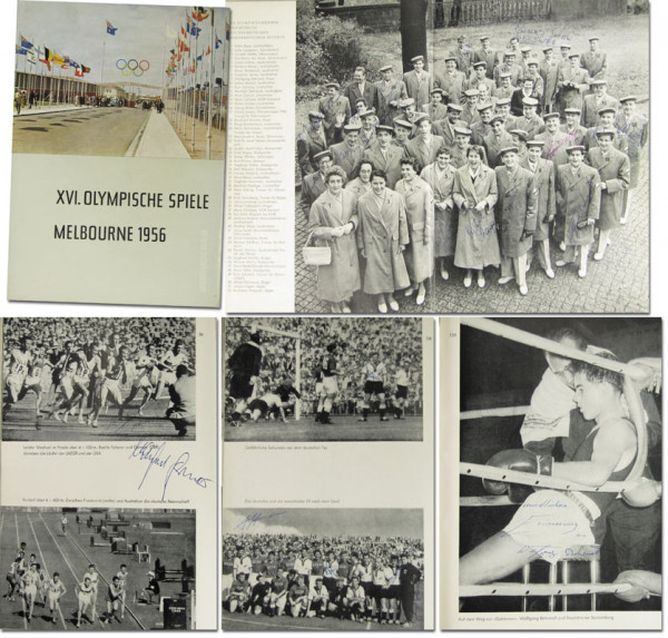 XVI.Olympische Spiele: Olympic Games 1956 Autographed Book GDR