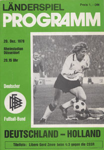 Football Programm germany v Netherland 1978