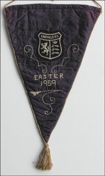 England Football Match Pennant Enfield FC 1959