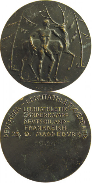 Leichtathletik Länderkampf D - F 1934, Teilnehmermedaille 1934