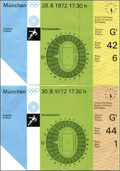 Fußball 30.8.1972 Stadion Nürnberg 16.30 (UdSSR - , Eintrittskarte OSS1972