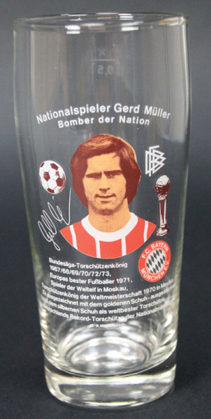 Glas Nationalspieler Gerd Müller, Müller, Gerd - Glas