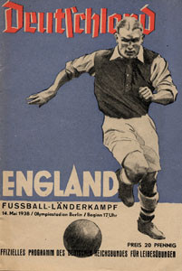 Deutschland - England 14.5.1938 in Berlin, Offizielles Länderspielprogramm.