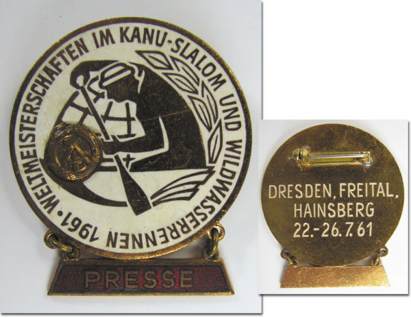 Kanu-Slalom und Wildwasserrennen 1961 Dresden, Teilnehmerabzeichen 1961