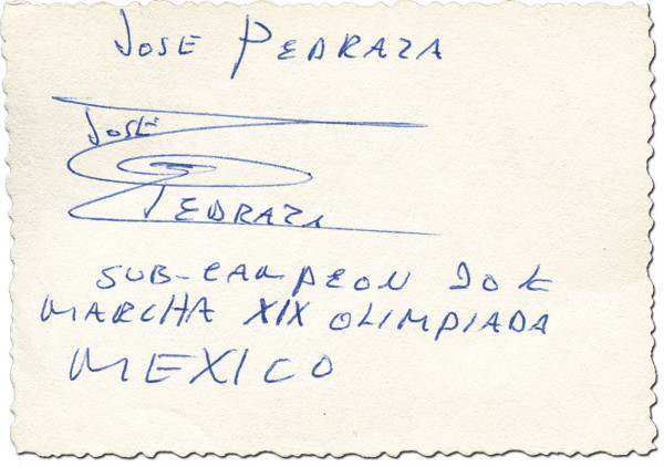 Pedraza, José: Olympic Games 1968 Autograph Athletics Mexico