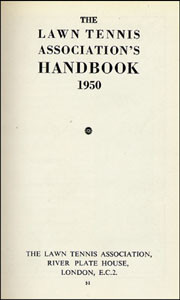 The Lawn Tennis Association´s Handbook 1950.