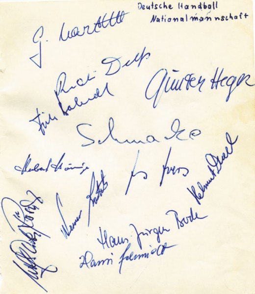 Handball 1966: German Handballteam 1966 . Autograph