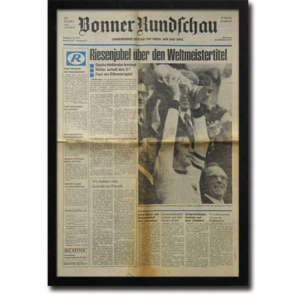 Riesenjubel über den Weltmeist, Zeitung WM1974
