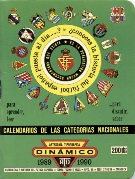 Dinamico 1989/1990 - Calendarios de las Categorias Nacionales.