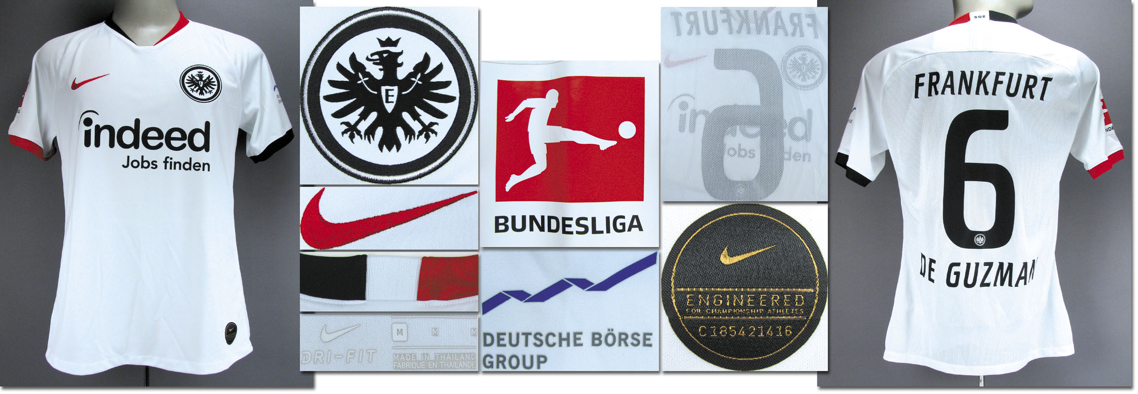 Eintracht Frankfurt Deutsche Börse Sponsor Patch Logo Badge wie Matchworn Trikot 