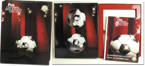 Offizielles Erinnerungsbuch und zwei CDs zur "FIFA Centennial World Player Gala 2004. Zurich, 20 Dec