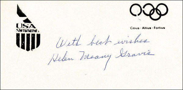 Meany, Helen: Autograph Olympic Games1928 diving USA