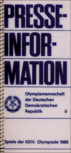 Olympia-Mannschaft der Deutschen Demokratischen Republik. Spiele der XXIV.Olympiade 1988. (Seoul)