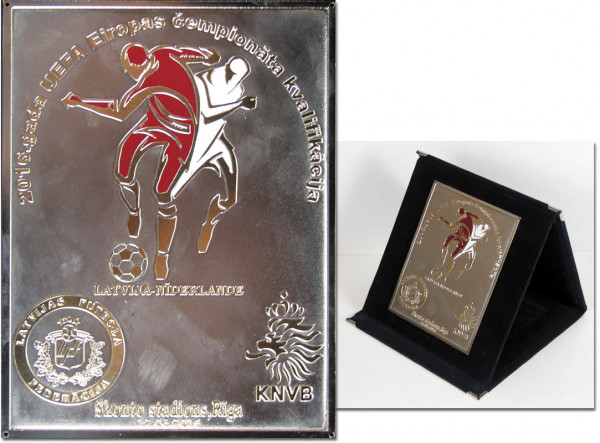 Football match Plaque 2015 Latvia v Netherlands