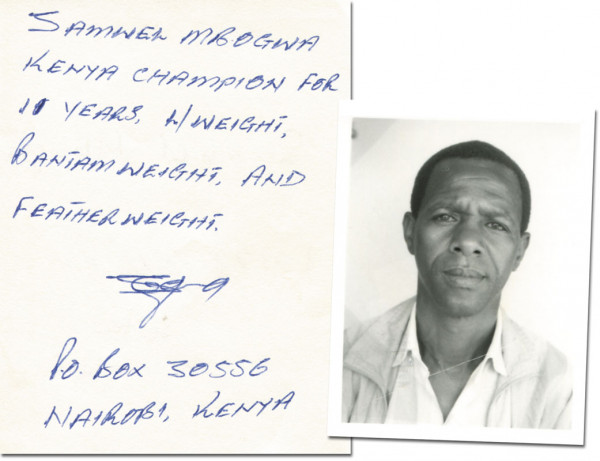 Mbugua, Samuel: Blancobeleg mit Originalsignatur plus Foto